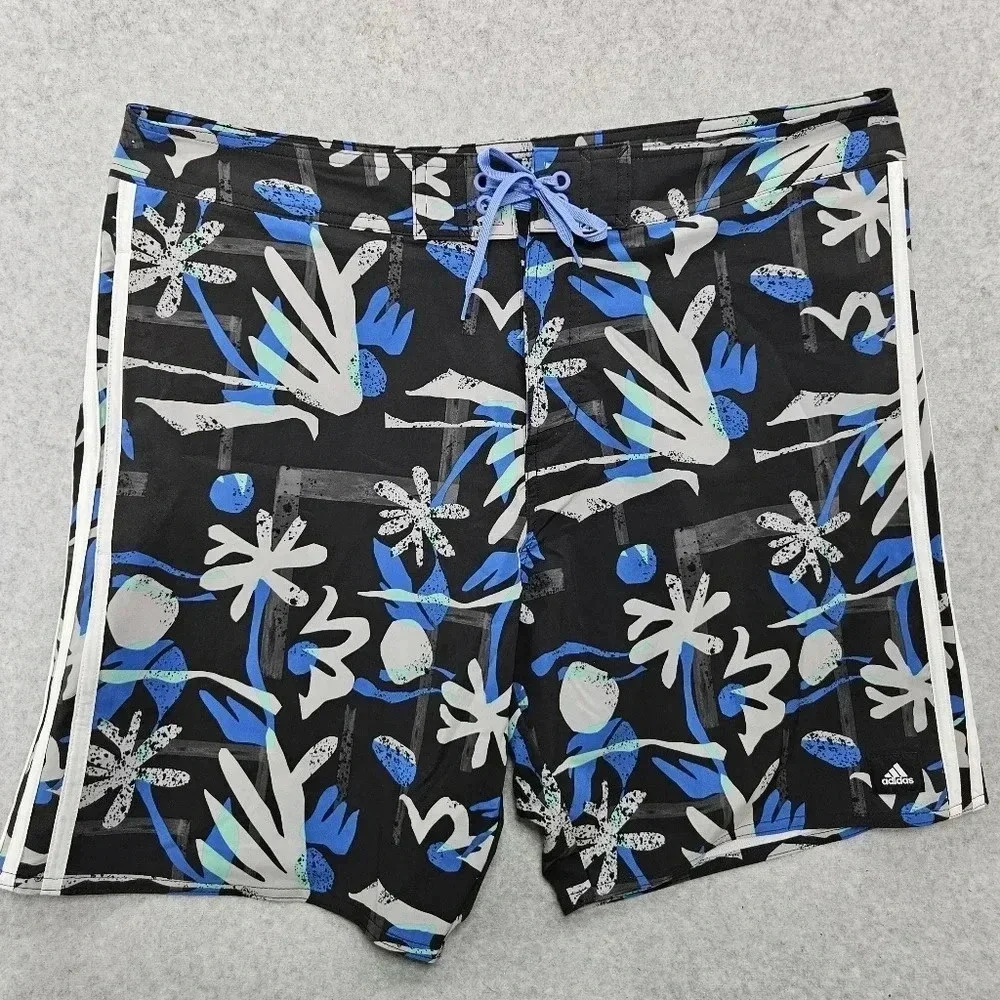 Adidas Floral Beach Tech Shorts‎ Blue and Gray Men's Size 37